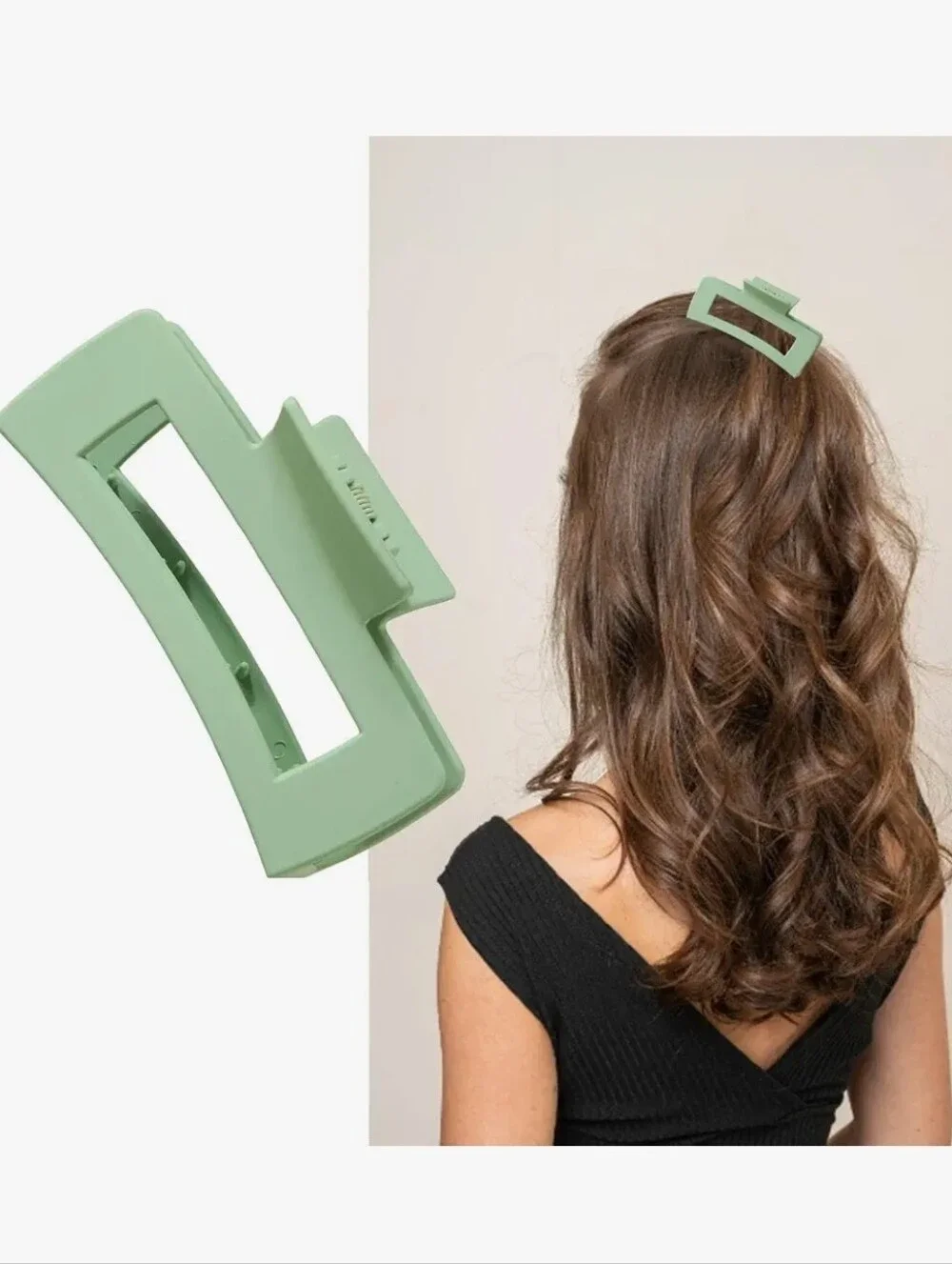 Matte Hair Claw Clip for Unisex - Stylish Grip Rectangle Frosted Hair Clip